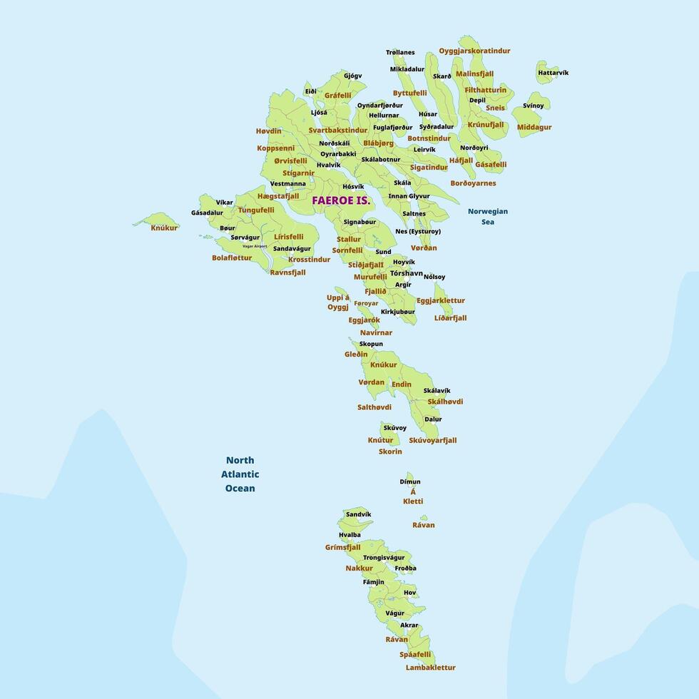 Simple political map of Faroe Islands vector