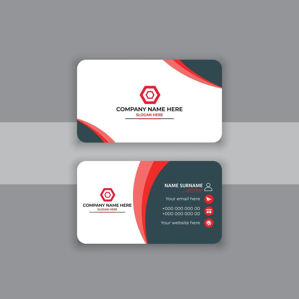 Modern business card design, Creative modern clean corporate double-side business card template vector