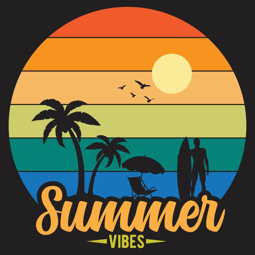 Sunshine Vibes, Summer Bliss vector