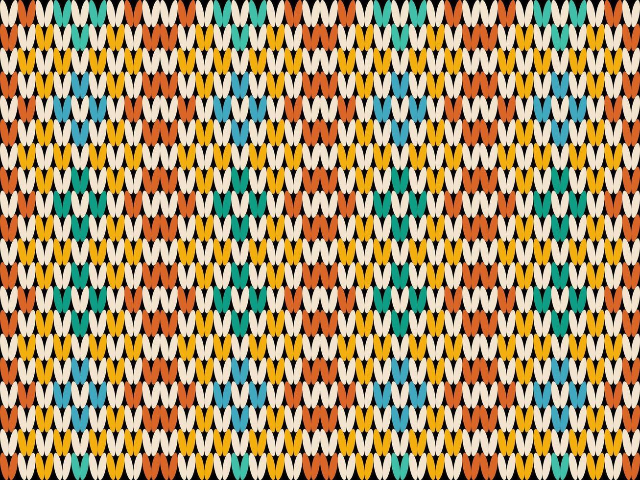 Colorful seamless knitting pattern. Design for capet, wrapping, clothing, knitting, Ikkat, ikat, fabric. vector