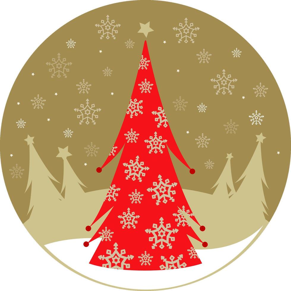 Christmas background with pine trees in the snow. Winter season Xmas landscape. vector