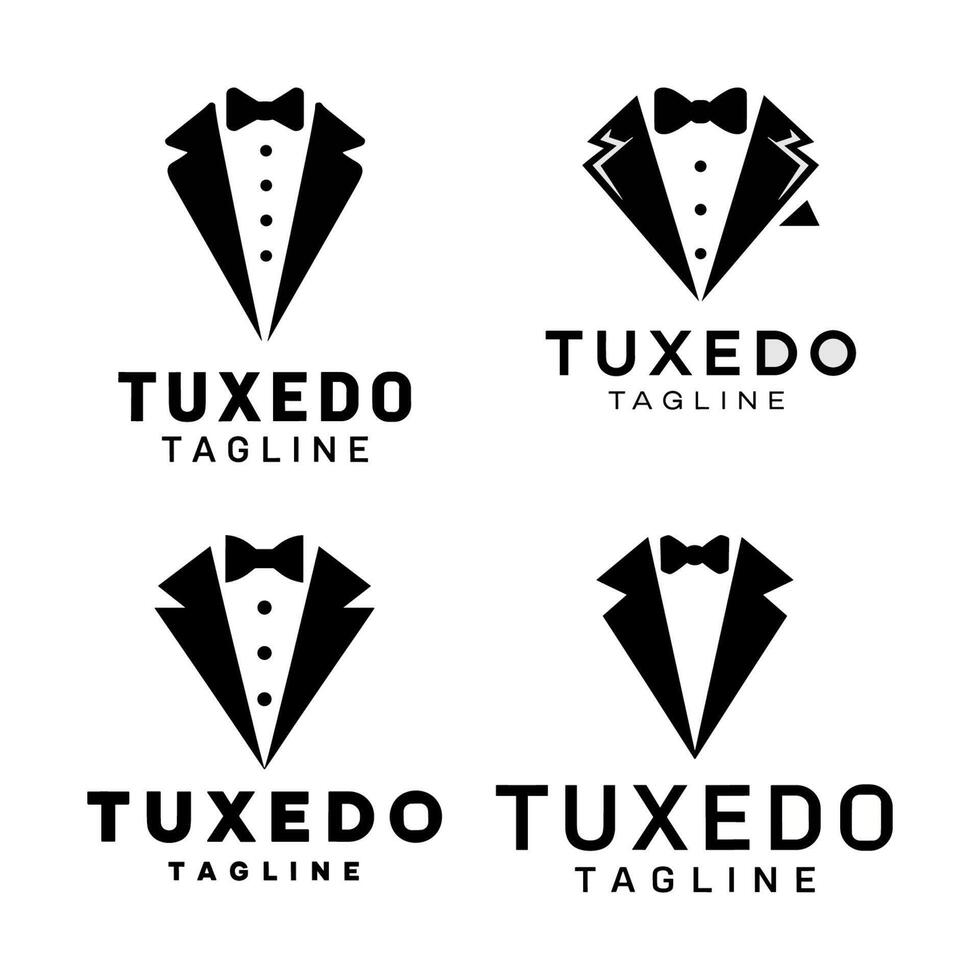 tuxedo logo design minimalist illustration vector