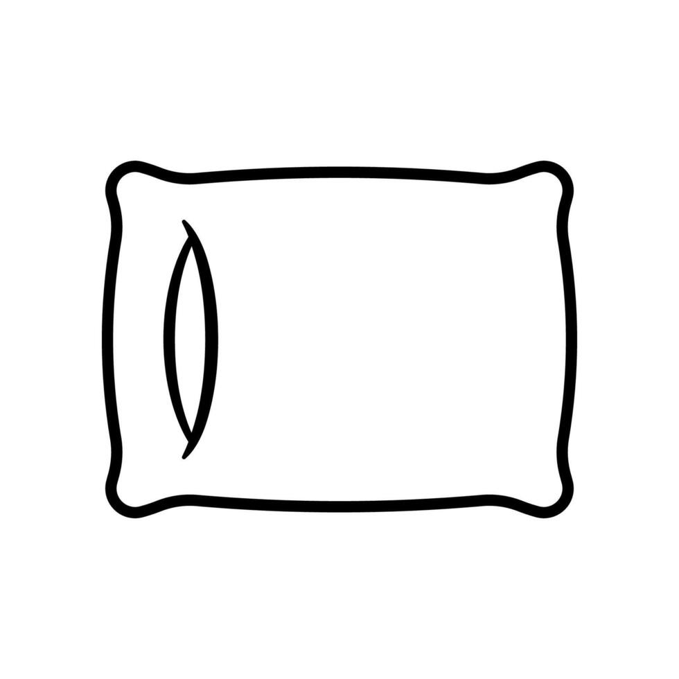 Pillow line icon isolated on white background. vector