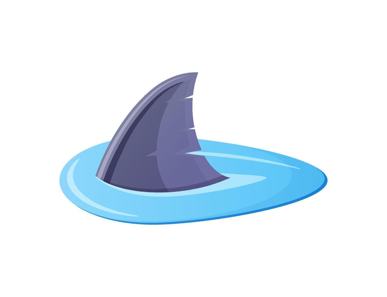 Shark fin isolated on white background. vector