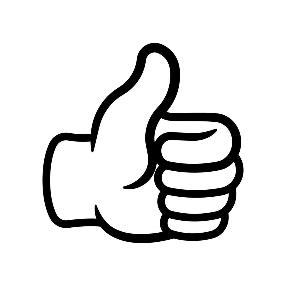 Thumbs up icon isolated on white background. vector