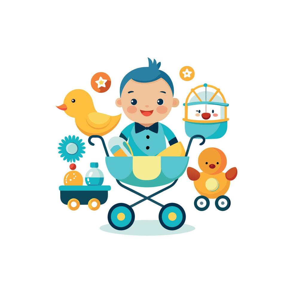 Sweet Baby Illustrations Collection vector