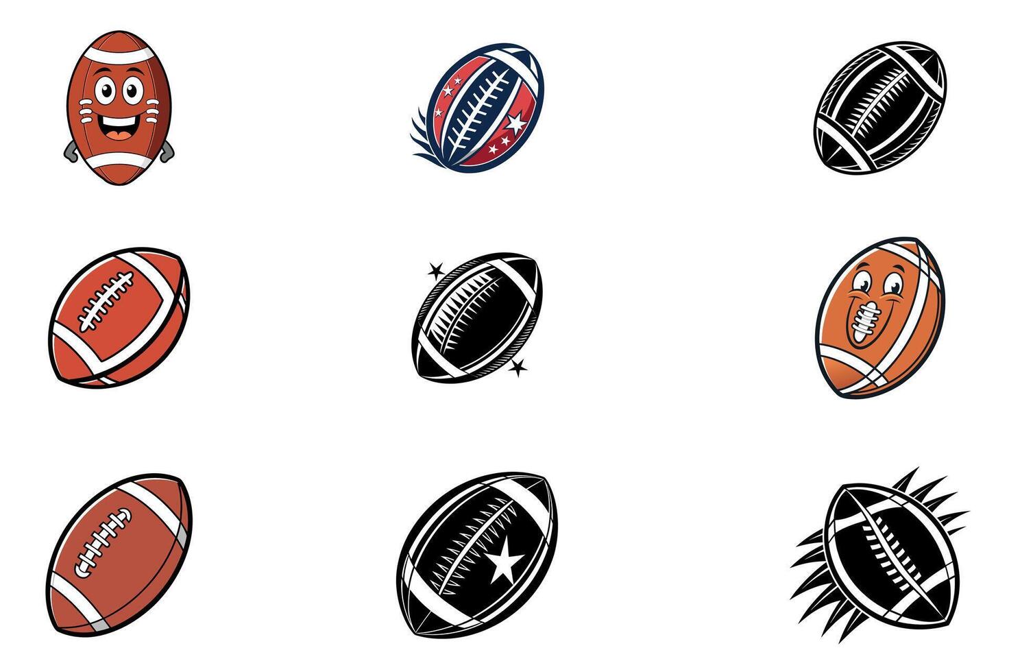 American football bundle illustration vector