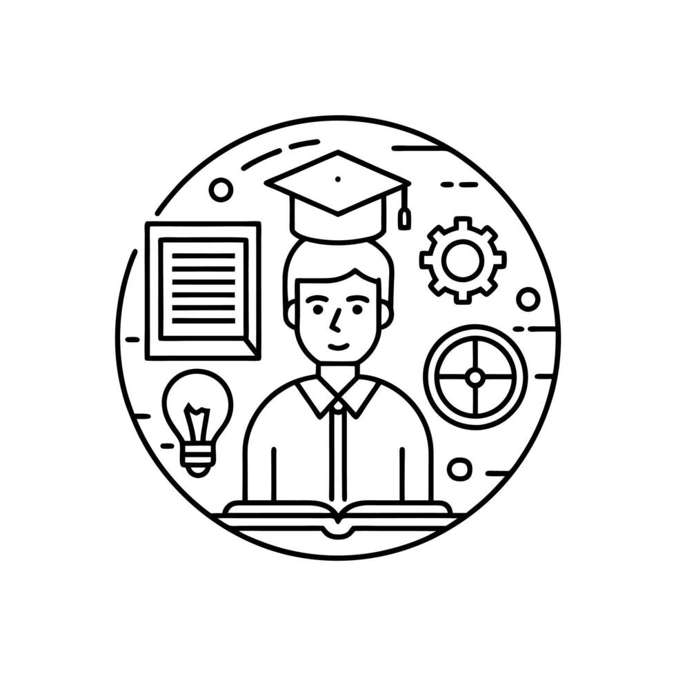 Knowledge at a Glance Flat Education Icons vector
