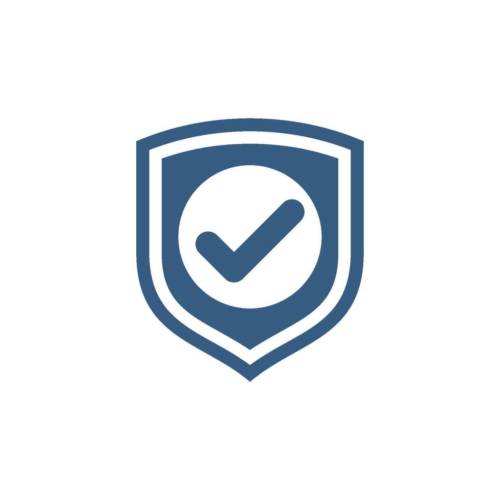 Check Mark Approve Shield Icon Template vector