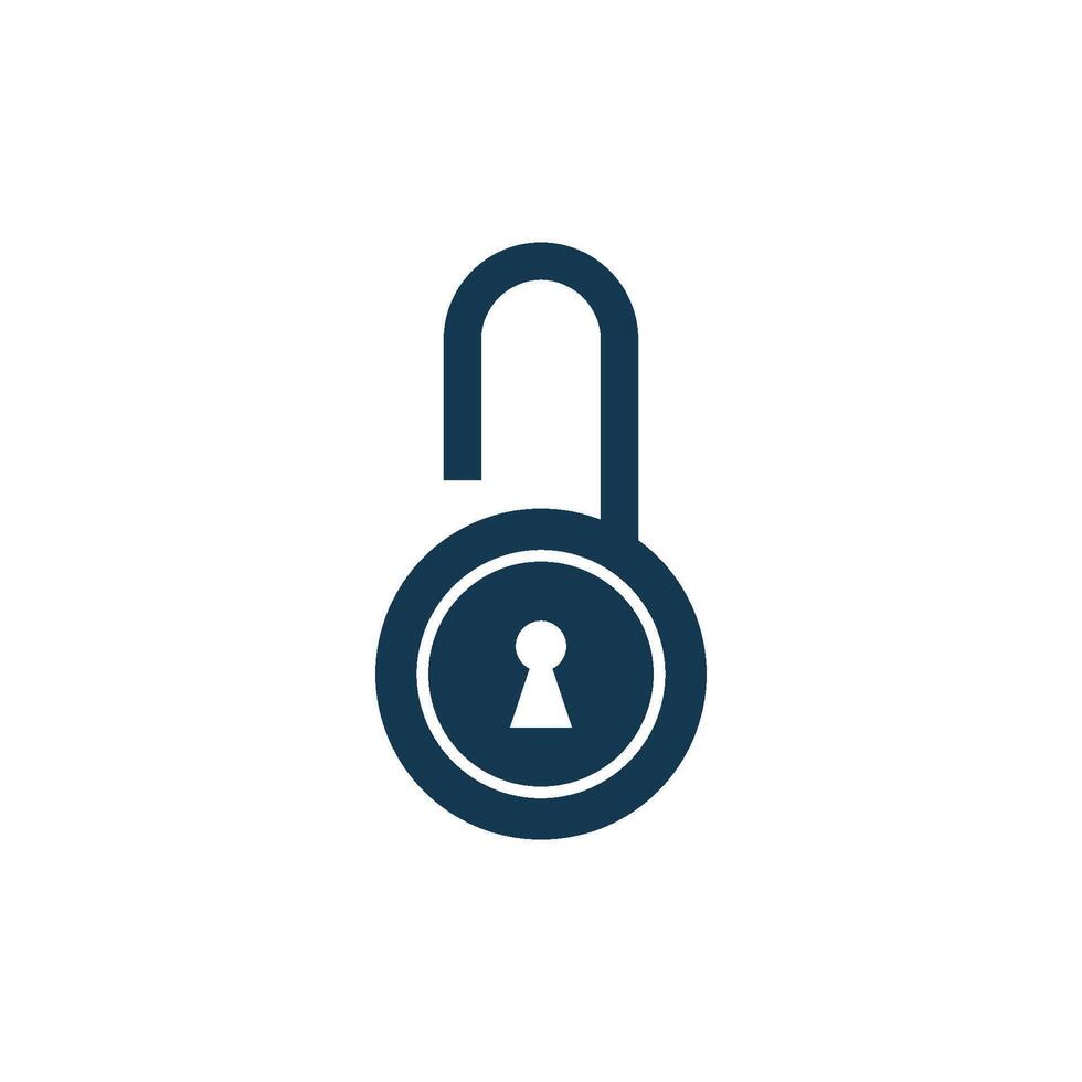 Simple Keyhole Padlock Icon Template vector