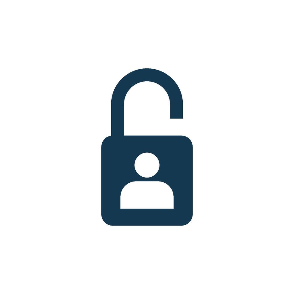 Simple Username Padlock Icon Template vector