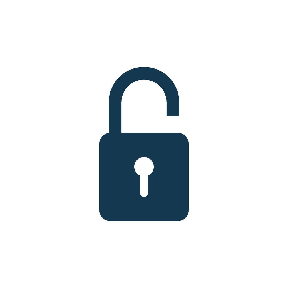 Simple Keyhole Padlock Icon Template vector
