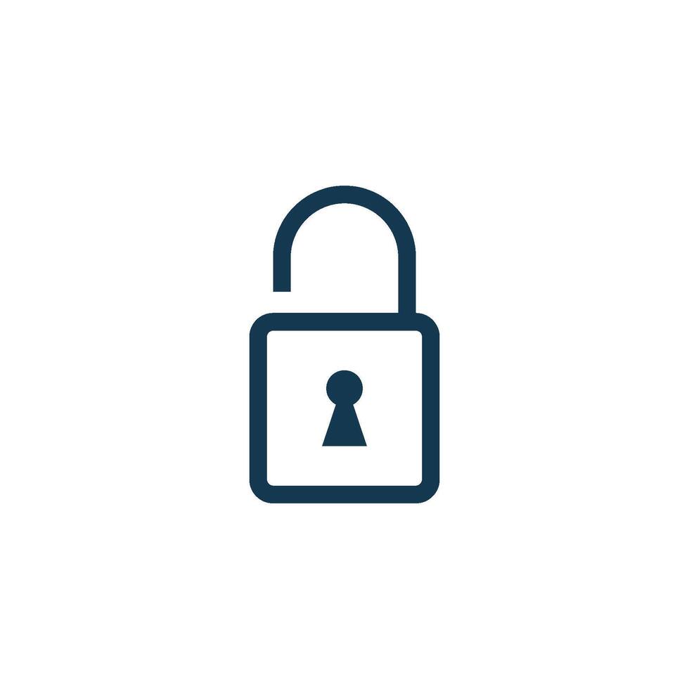 Simple Keyhole Padlock Icon Template vector