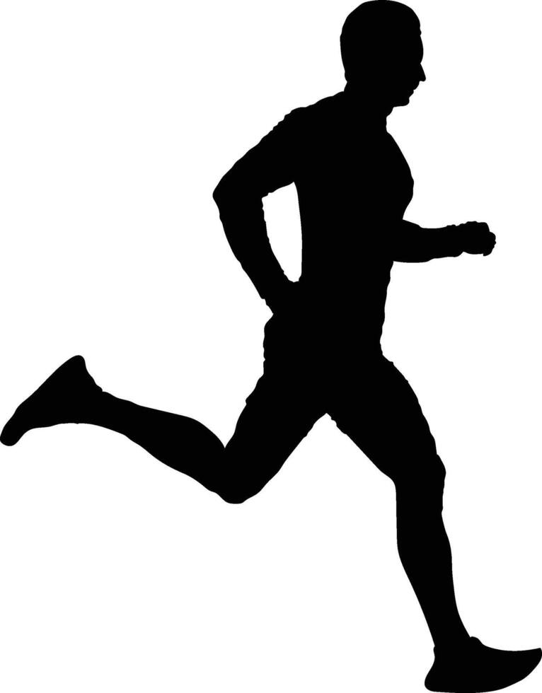 Running Silhouette Design in White Background vector