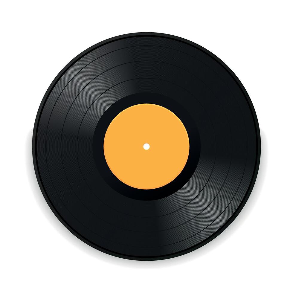 Realistic gramophone vinyl record isolated on white background vector