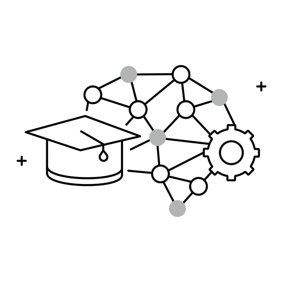 Deep Neural Networks and AI Icon Design, neural networks, data science, AI algorithms, smart systems, AI technology vector