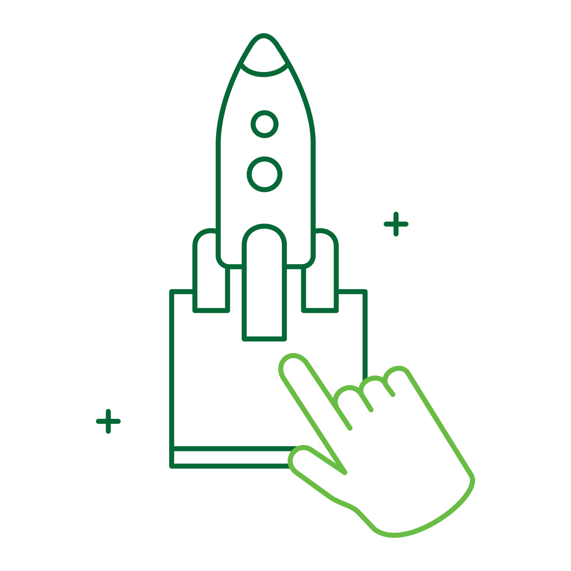 sistema lanzamiento y mando ejecución icono diseño, lanzamiento dominio ...
