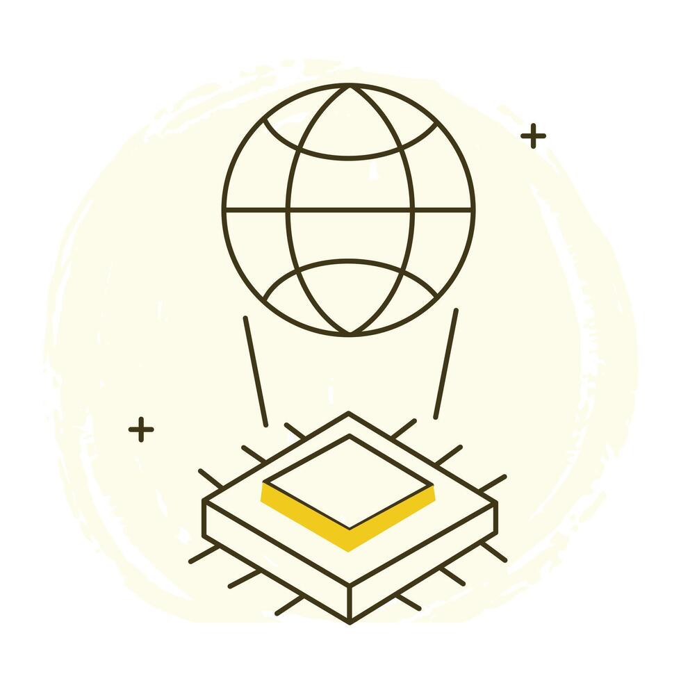 Worldwide Technology and Innovation Icon Design, global communication, technological advancement, network vector