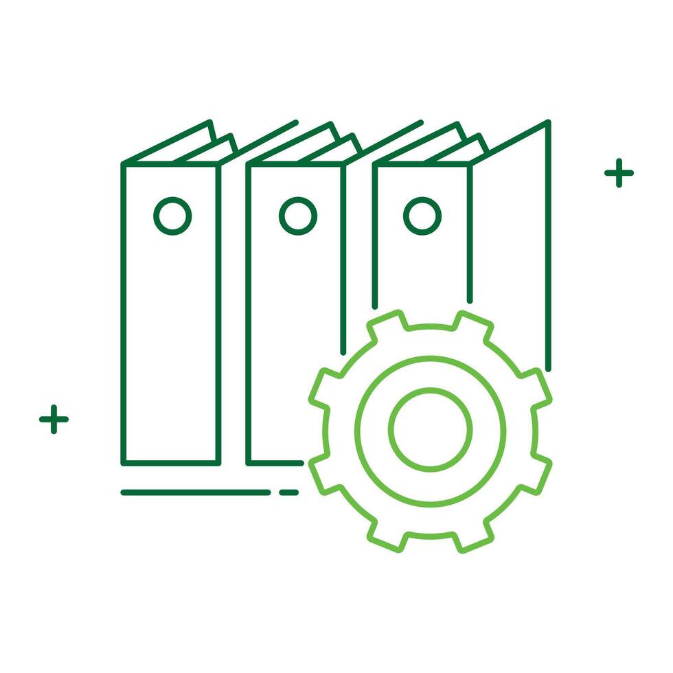 Smart Office and Workflow Automation Icon Design, office automation, business tools, office technology, automated systems vector