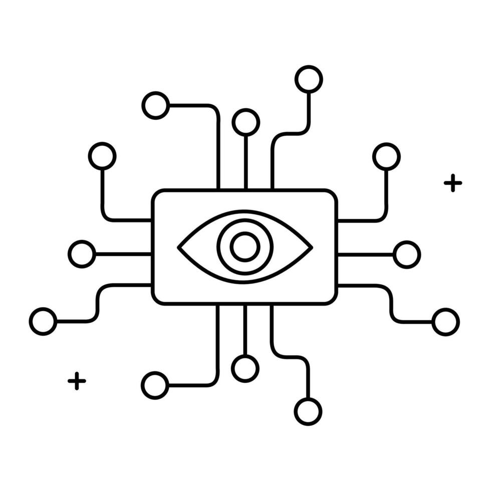 AI Vision and Image Recognition Icon Design, machine learning, visual processing, artificial intelligence, neural networks vector