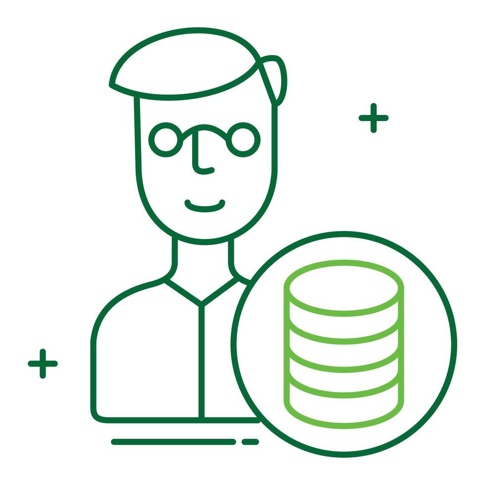 Data Scientist and Predictive Analytics ICon Design, AI, Data Analysis, Predictive Analytics, Algorithms, Data Mining vector