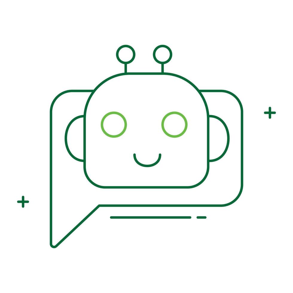 Conversational AI and Chat Bot Icon Design, AI assistant, virtual assistant, chatbot technology, automated responses vector