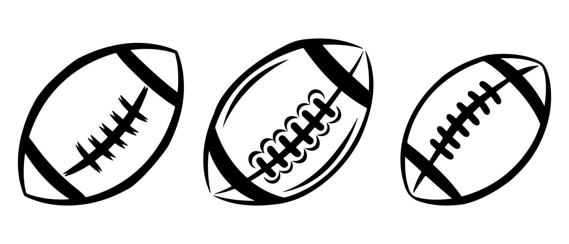 A Set of American Footballs vector