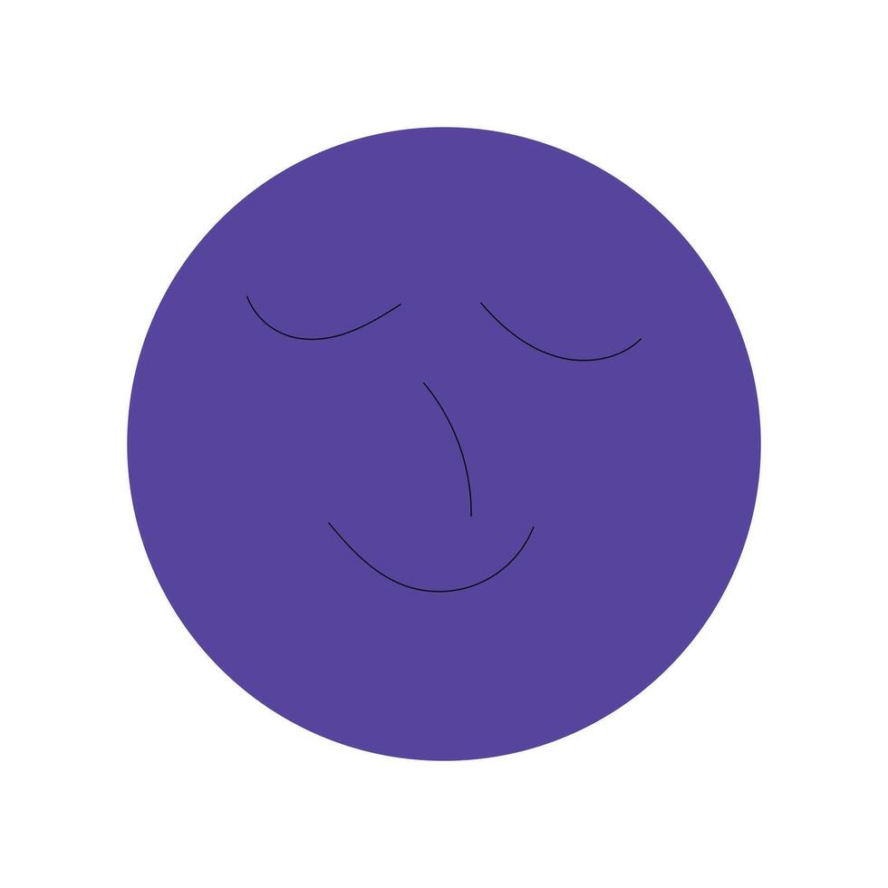Relaxed and relieved face, icon vector