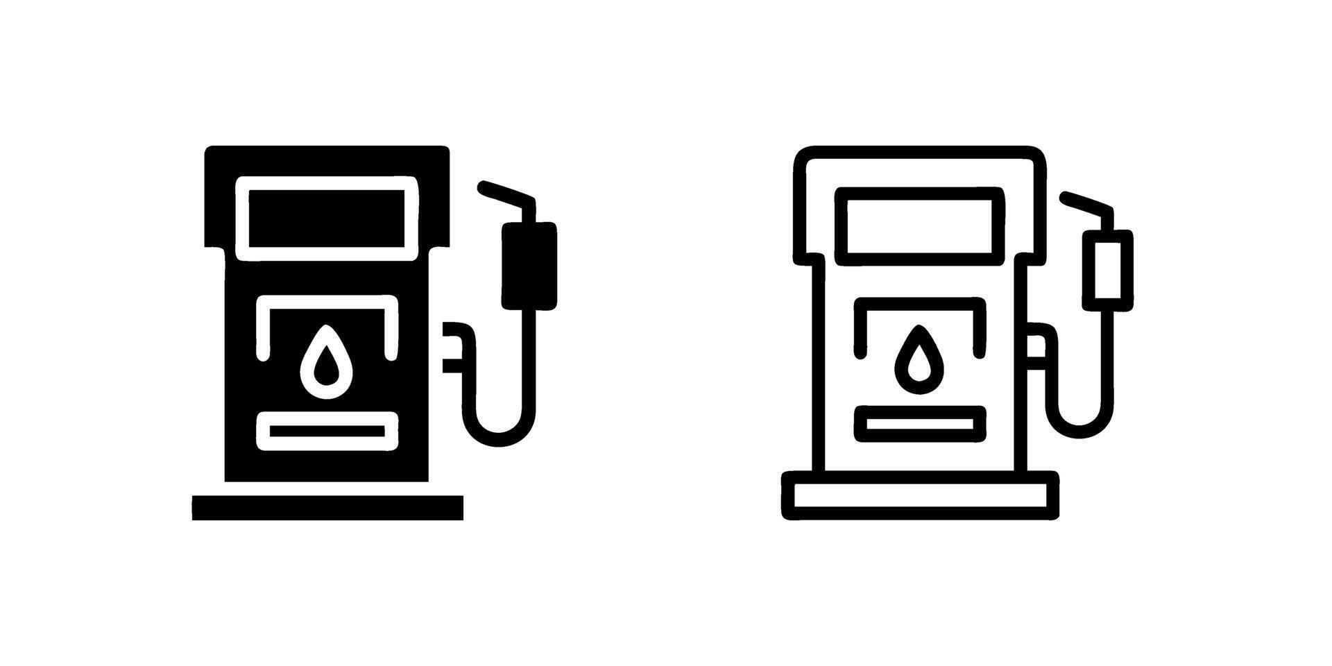 Fuel pump icon set featuring gas station designs. illustrations on a white background, ideal for automotive, energy, and refueling visuals vector