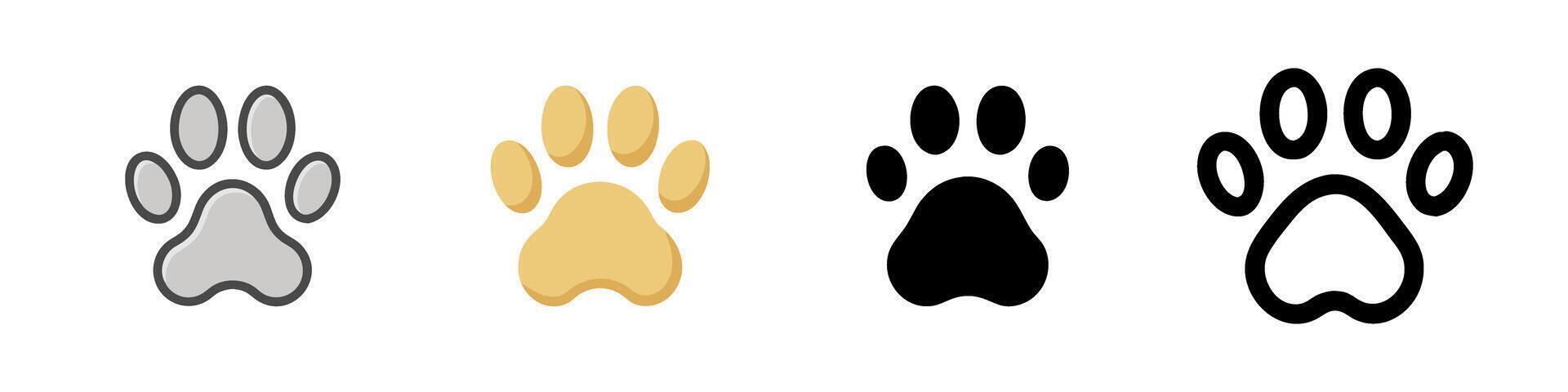 Paw icon set. for mobile concept and web design. illustration vector