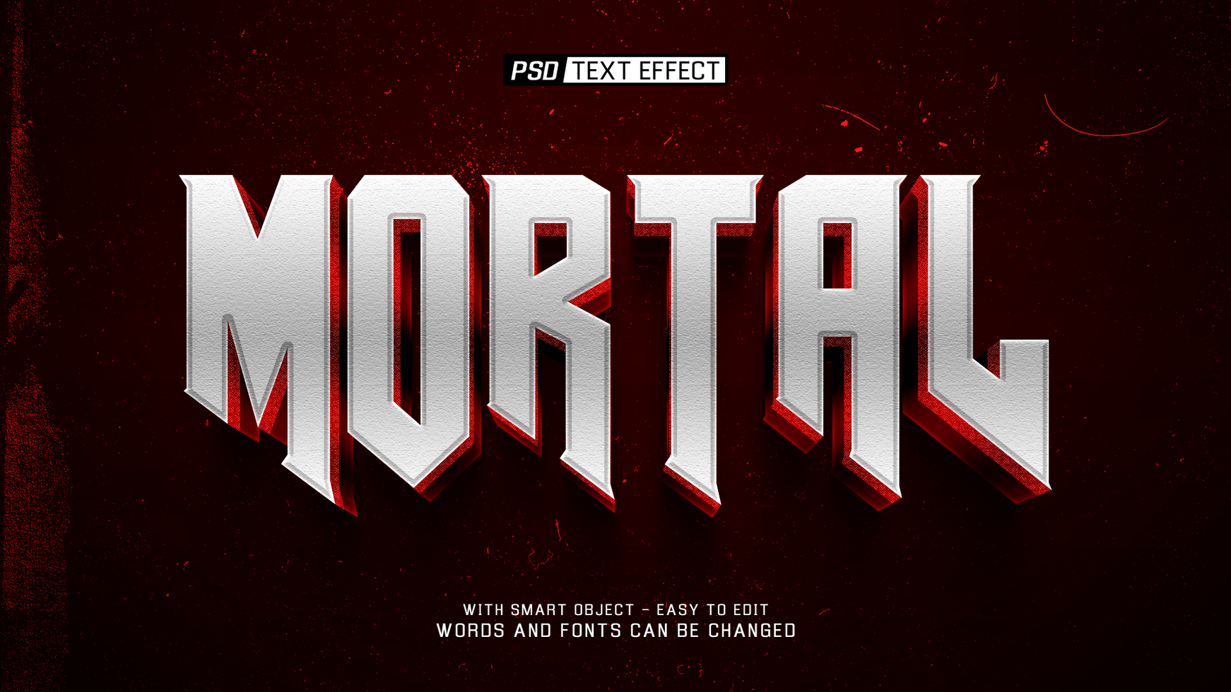 mortal 3d text effect psd