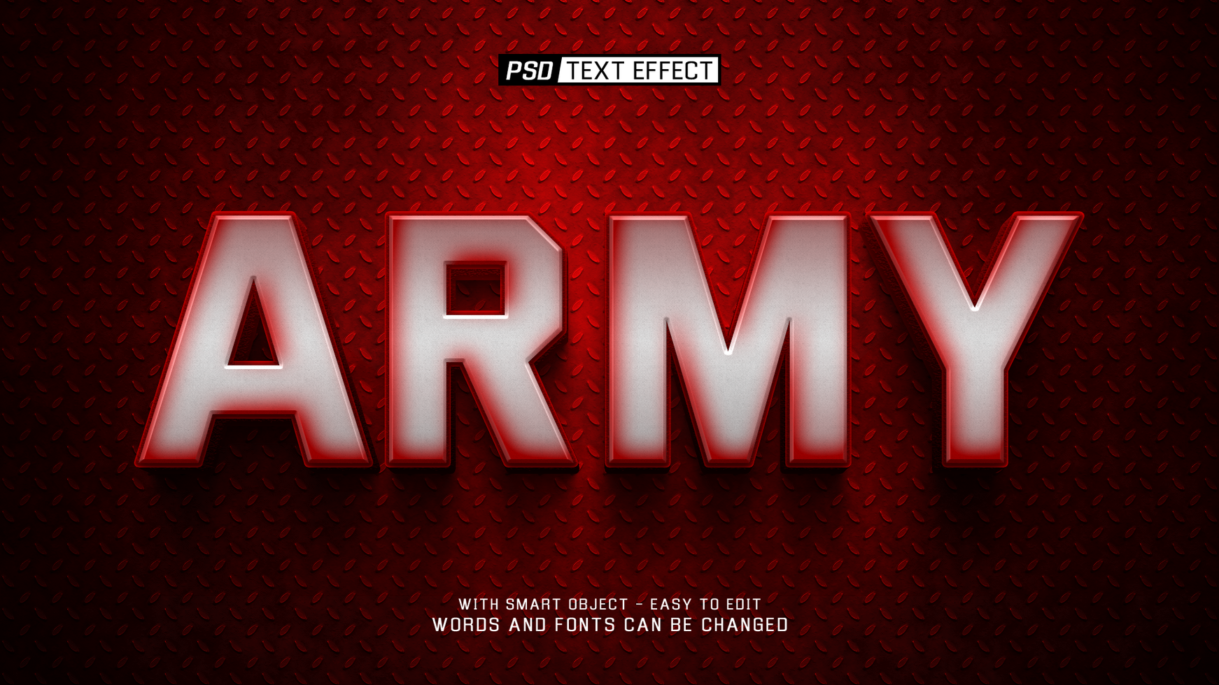 army 3d text effect psd