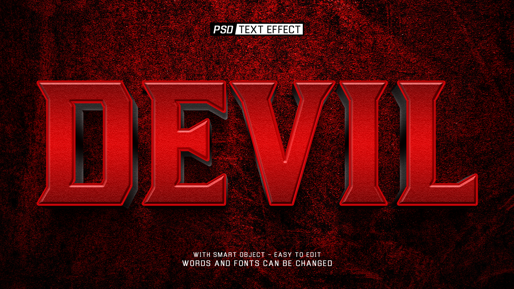 devil 3d text effect psd