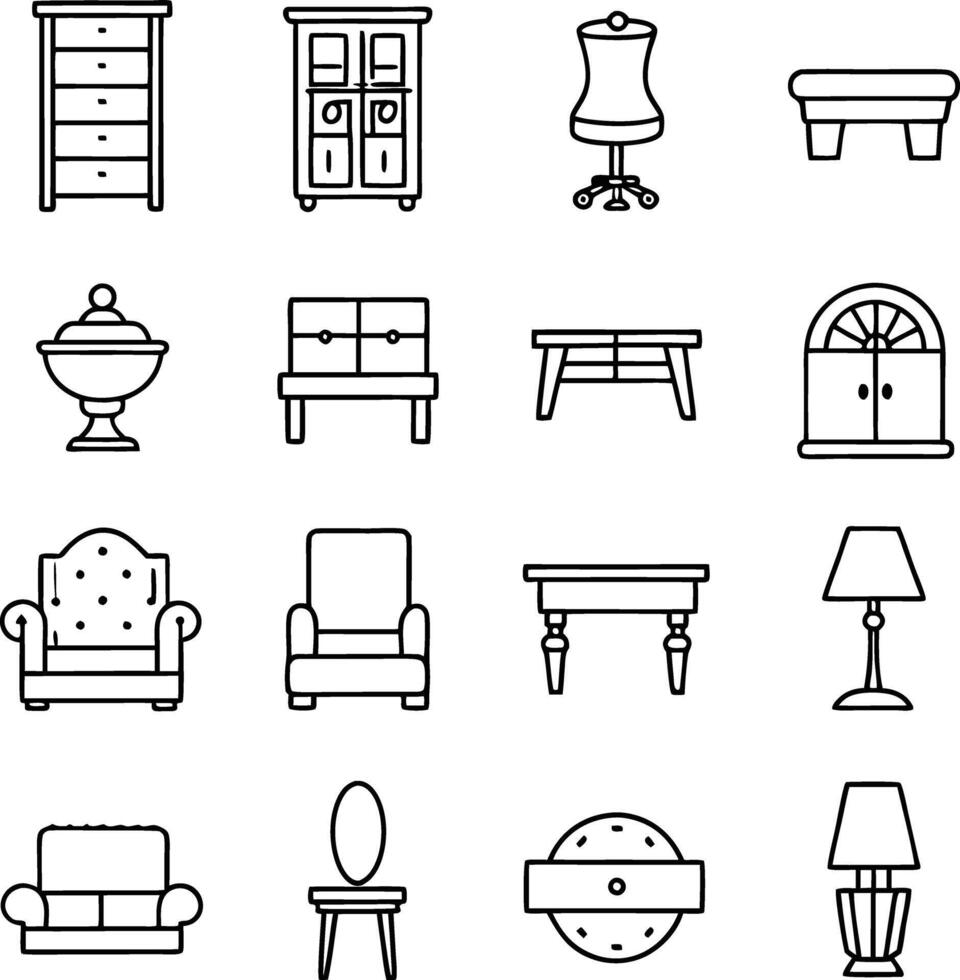 Contemporary Furniture Designs Minimalist Art vector
