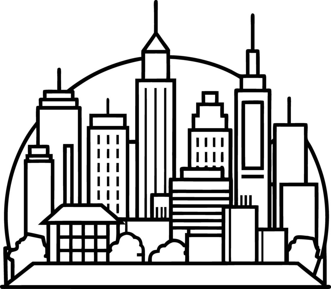 Elegant Cityscape Silhouettes vector