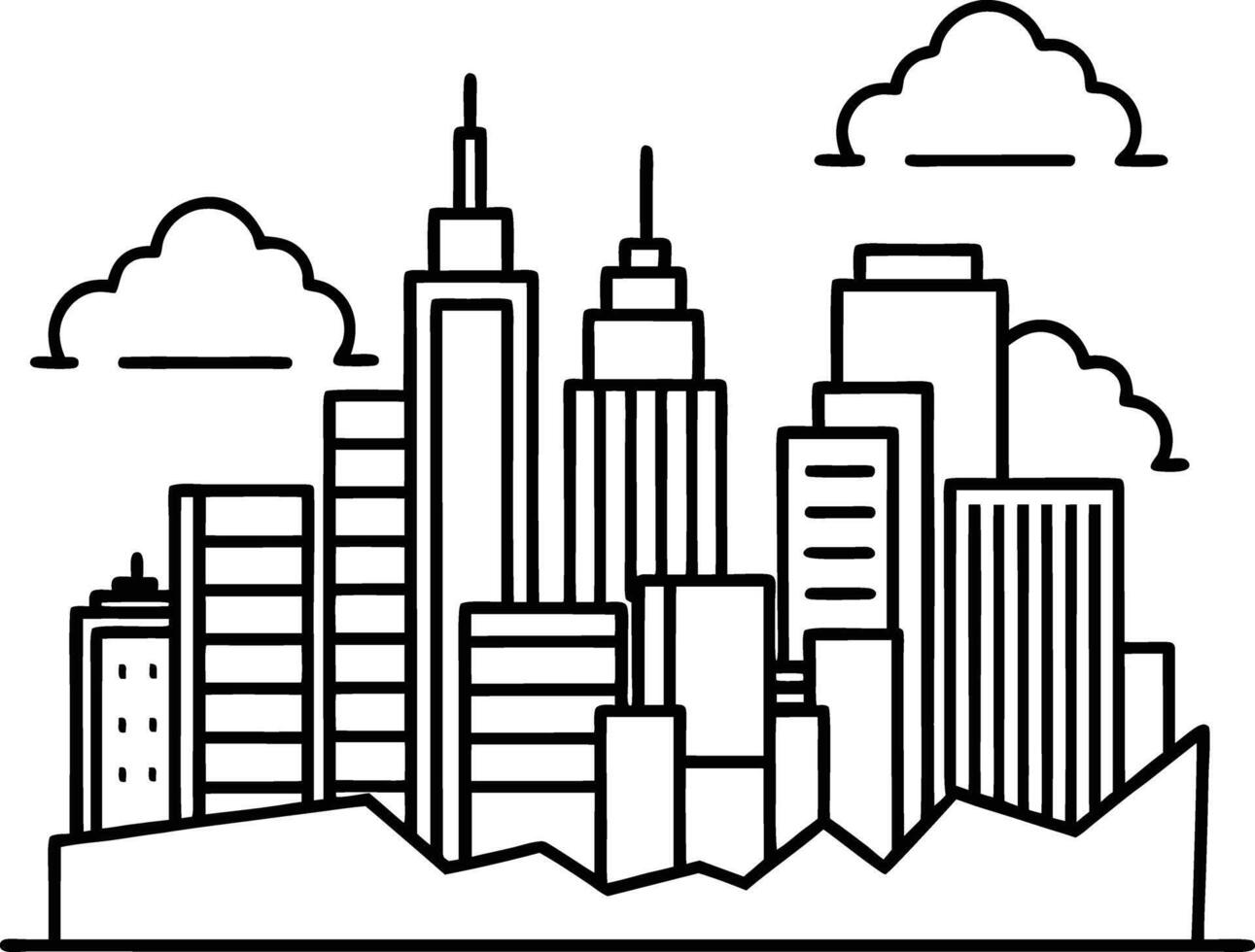 Skyline and Urban Landscape vector