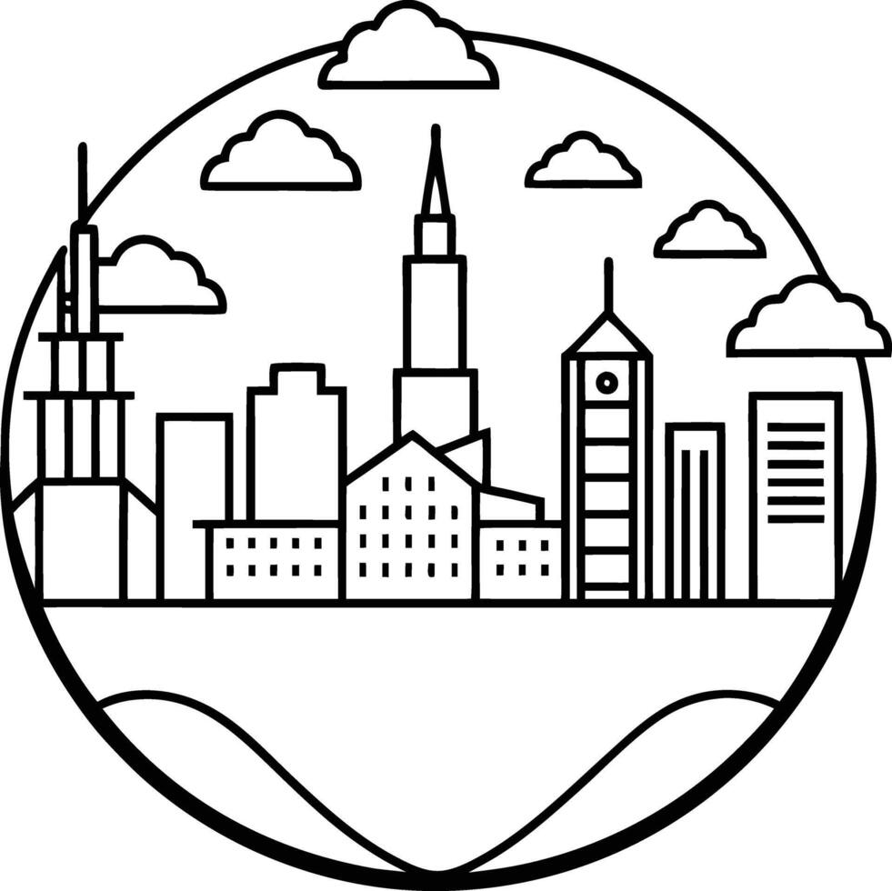 Modern City Skyline Set vector