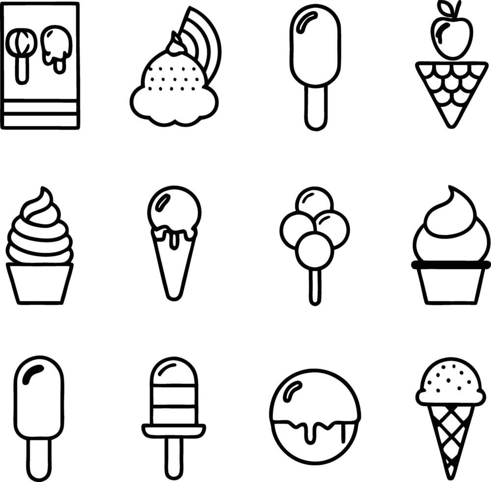 Refreshing Ice Cream Art Collection vector