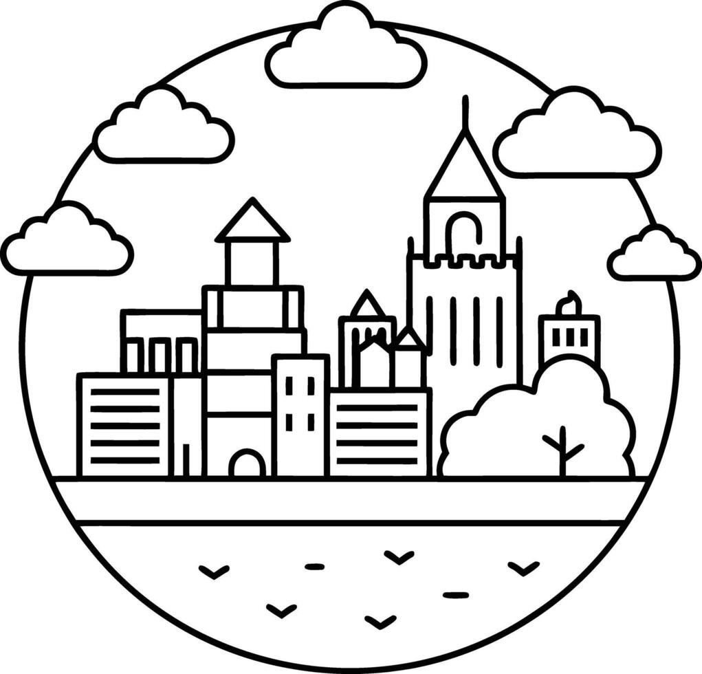 Artistic Cityscape Renderings vector