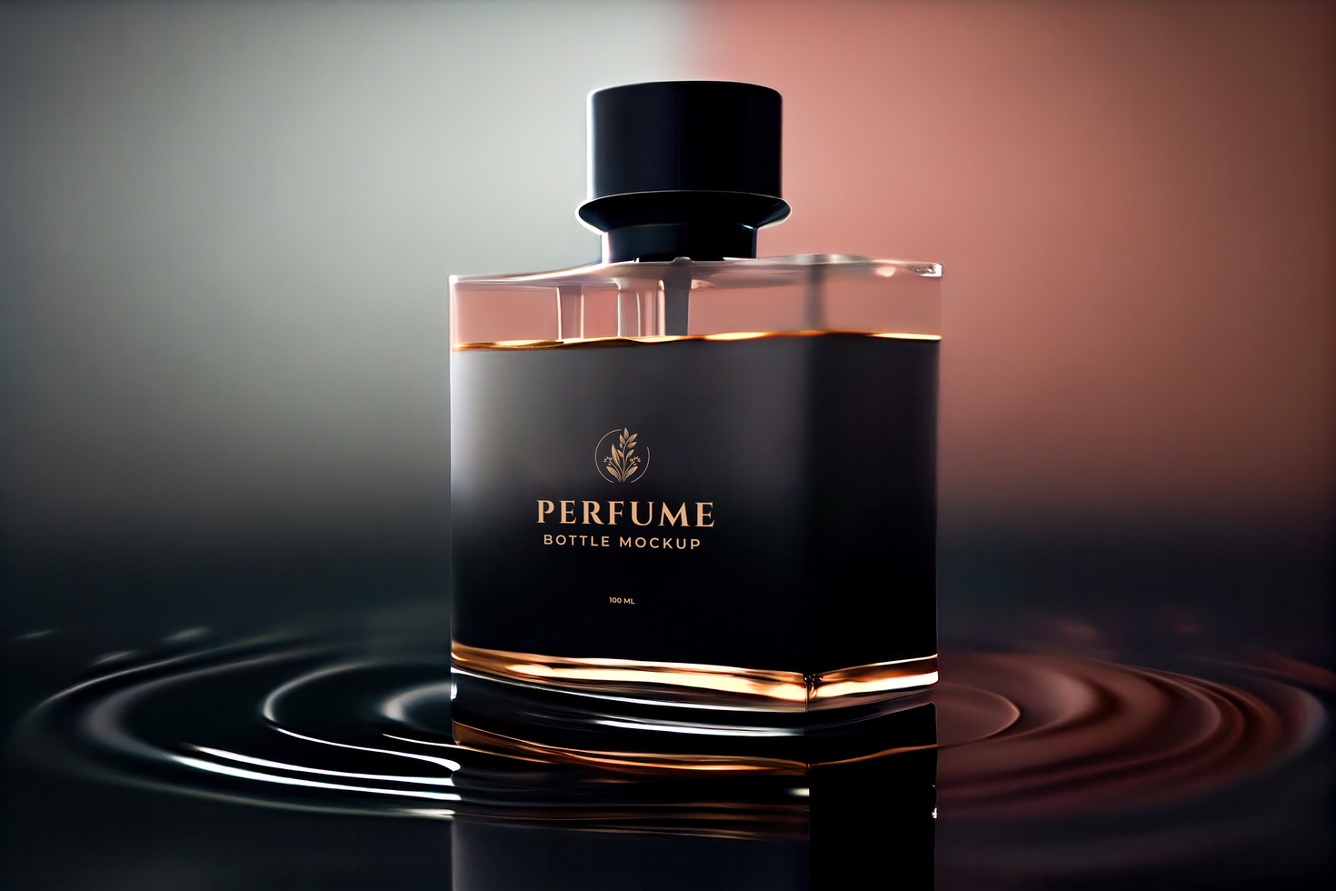 A bottle of perfume sitting on top of a surface psd