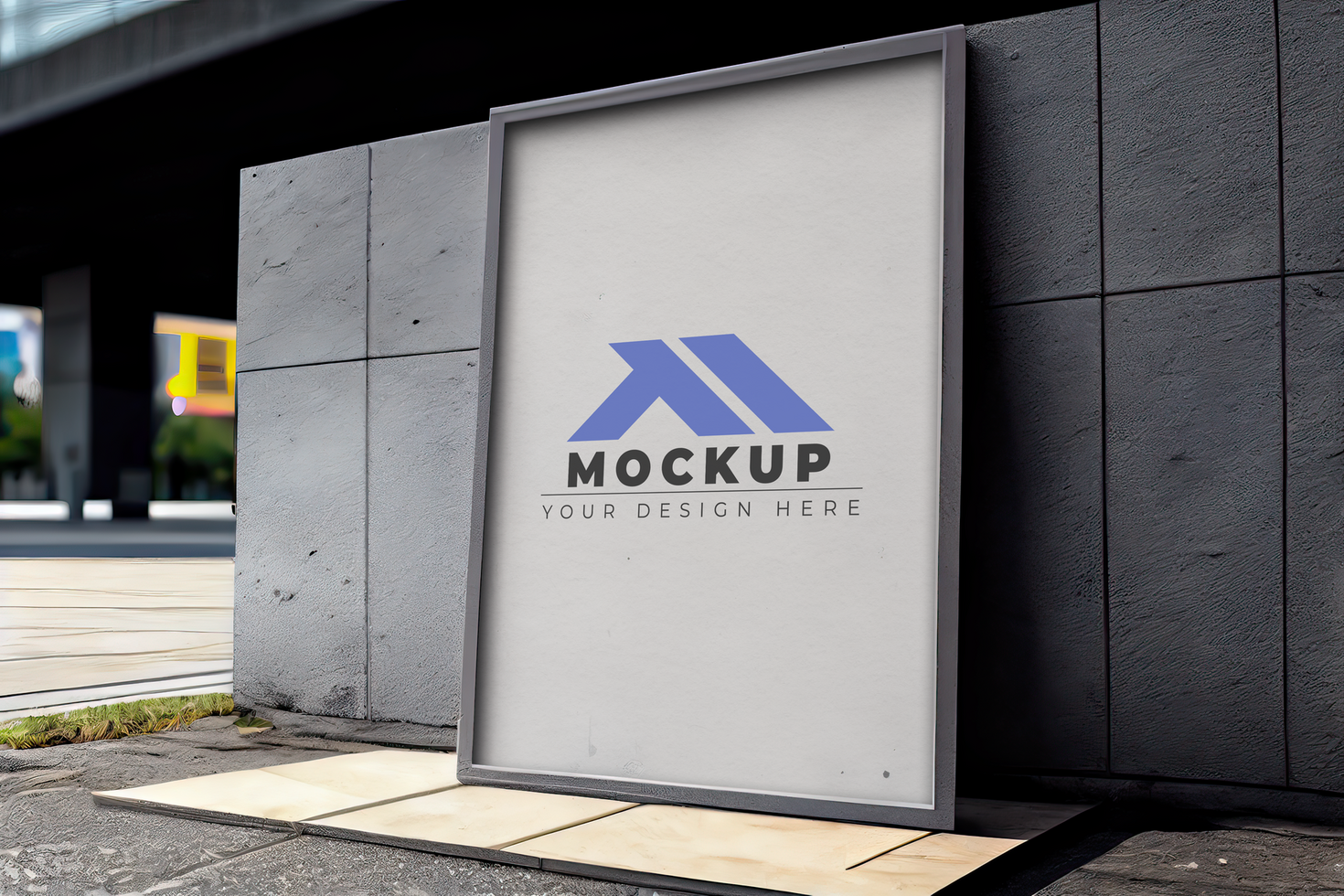 Mockup of a billboard on the side of a building psd