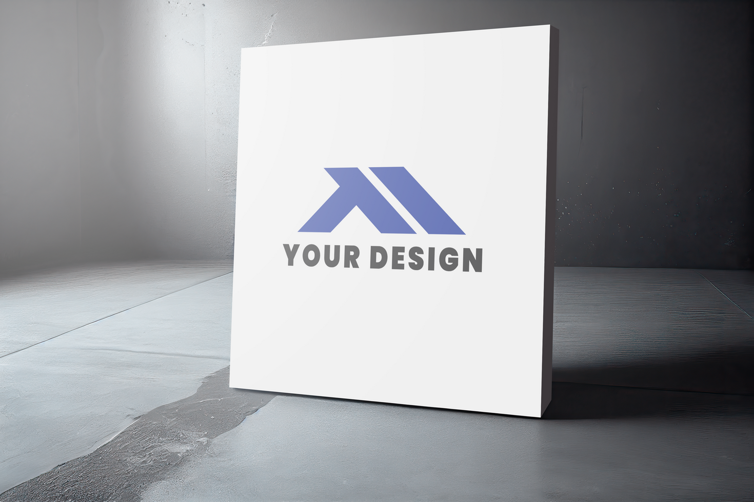 A white box with the logo for your design on it psd