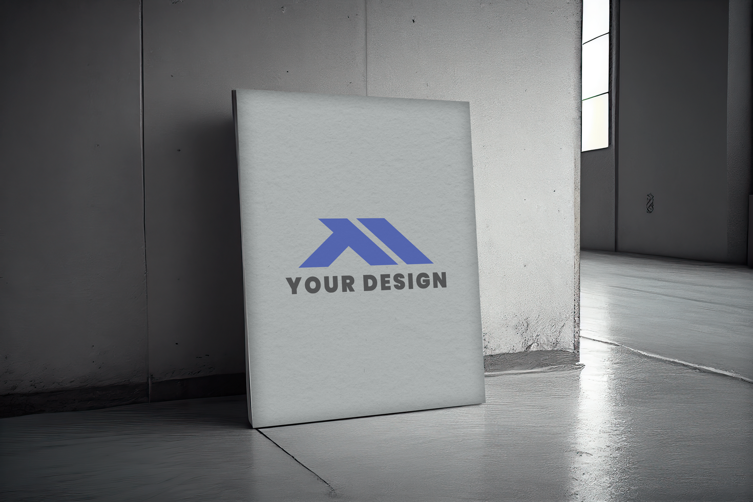 A white sign with the logo for your design psd