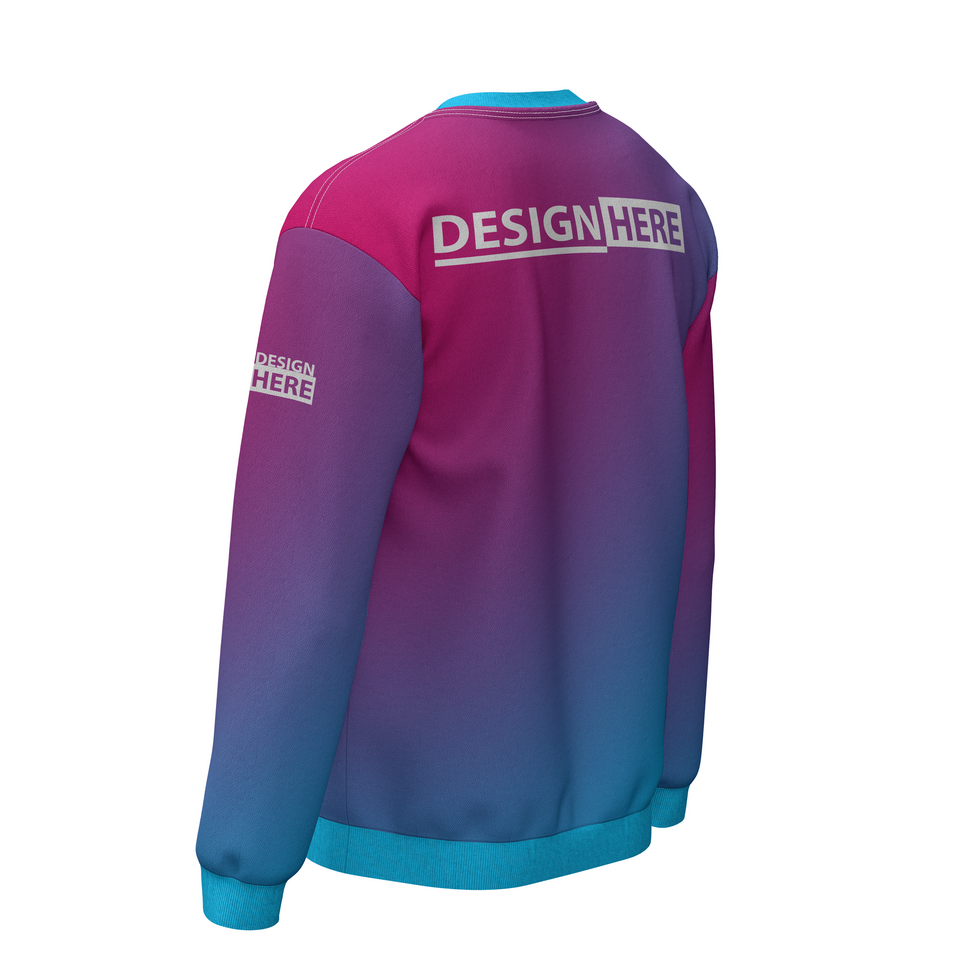 mens long sleeve crewneck casual sports jacket mockup back halfside view psd