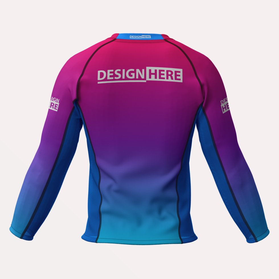mens body fit o neck long sleeve raglan tshirt jersey mockup back view psd