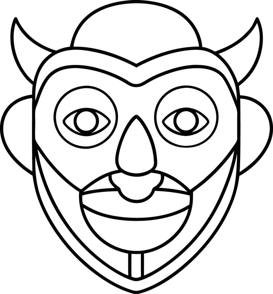 Mystical Mask Icons Minimalist Design vector