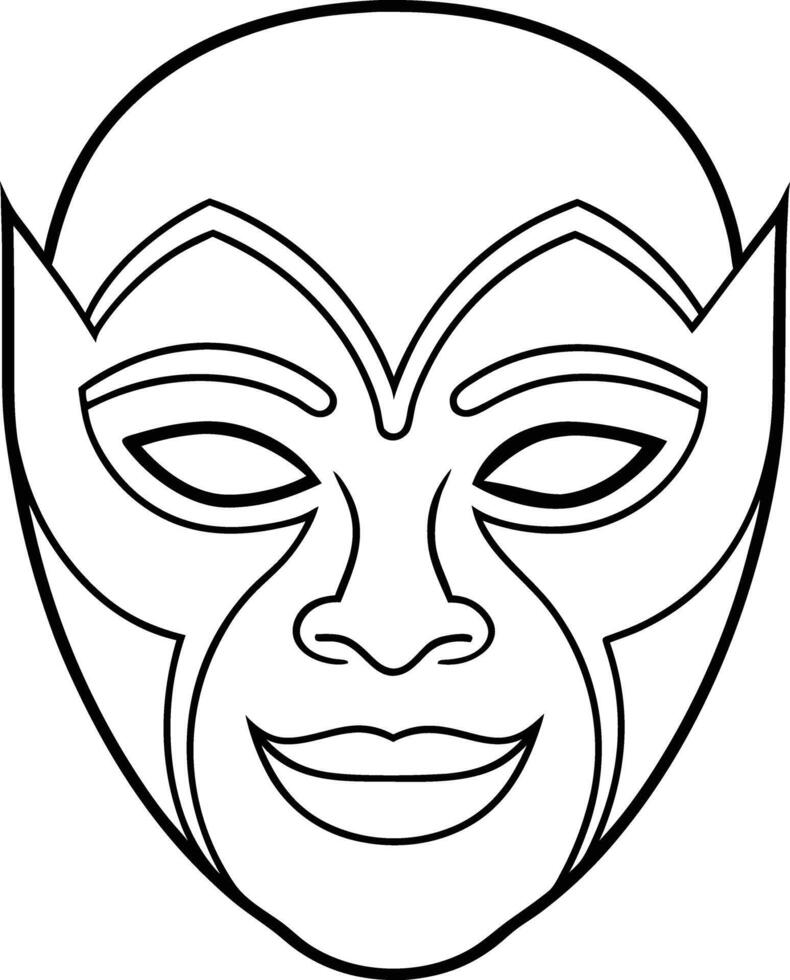 Artistic Mask Icons Line Art Series vector