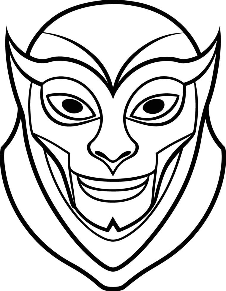Unique Mask Symbols Artistic Line Art vector