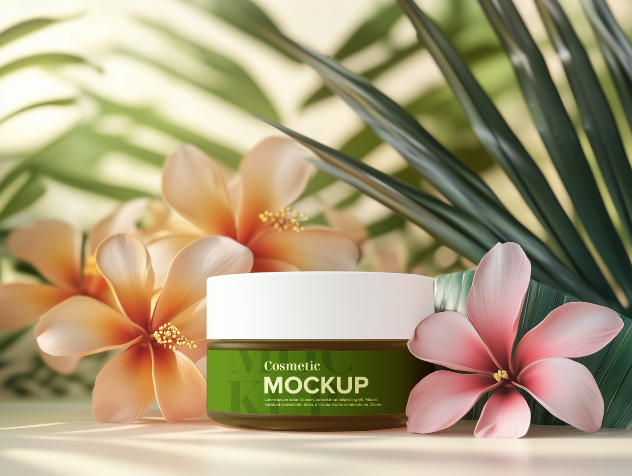 Realistic 3D Cosmetic Packaging Mockup psd