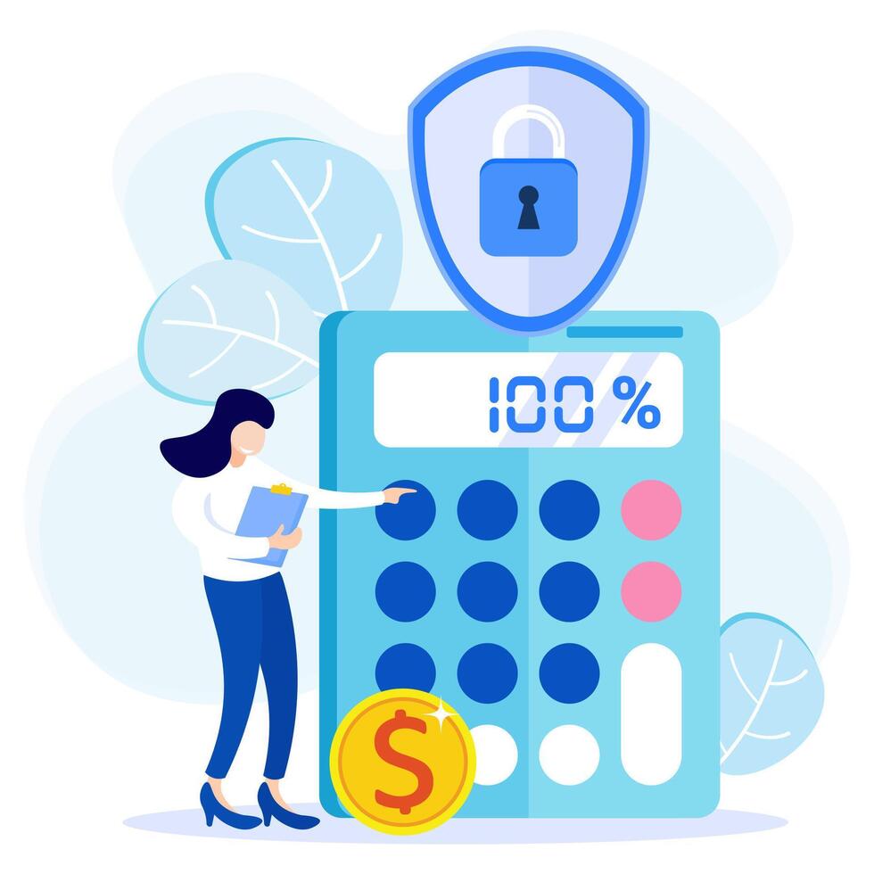 Illustration graphic cartoon character of business protection vector